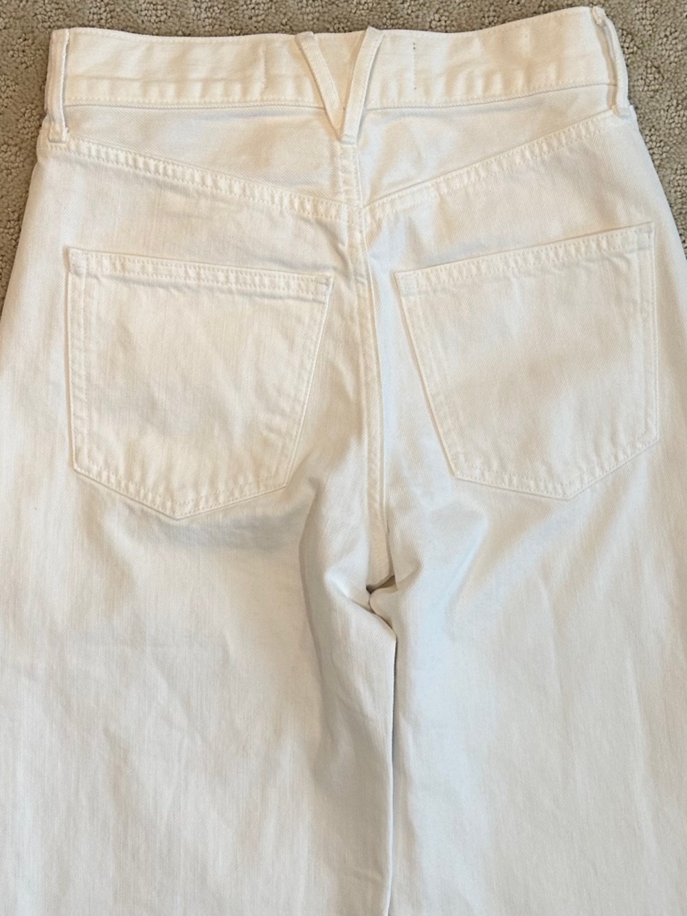 Veronica Beard Taylor High-Rise Wide Leg Studded Statement Jeans White 23 Casual - Picture 8 of 14